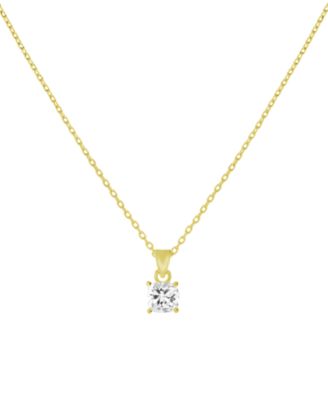 yellow gold cubic zirconia pendant