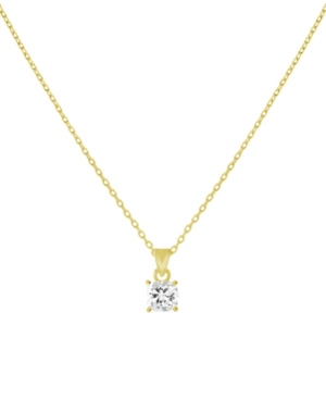image of Cubic Zirconia Solitaire Pendant Necklace, 16