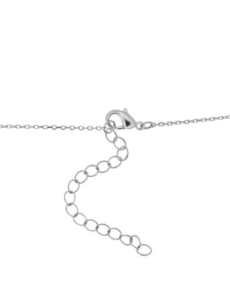 Cubic Zirconia Solitaire Pendant Necklace, 16" + 2" extender in Gold Plate