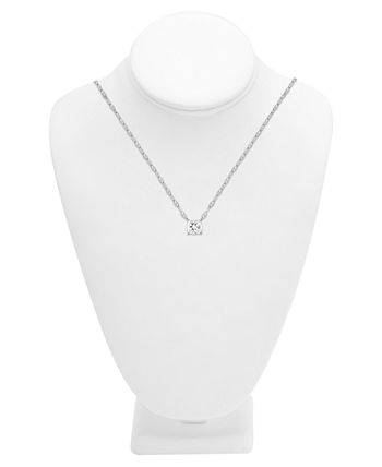 And Now This - Cubic Zirconia Solitaire Pendant Necklace, 16" + 2" extender