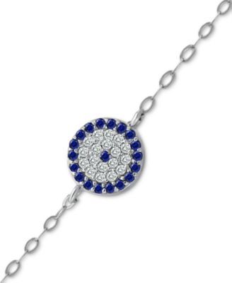 Cubic Zirconia Evil Eye Ankle Bracelet in Sterling Silver, Created for Macy's