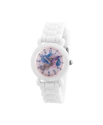 ewatchfactory - Disney Frozen 2 Elsa Girl's White Plastic Time Teacher Watch 32mm