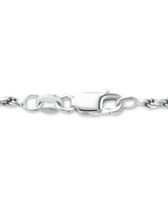 Sterling Silver Necklace, 24" Diamond Cut Rope Chain