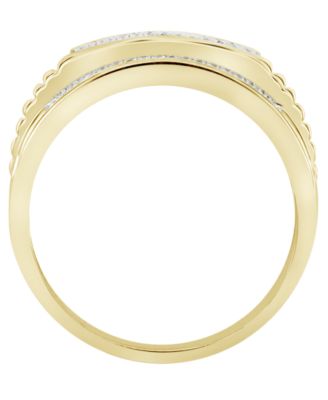 Men's Diamond (1/5 ct. t.w.) Ring in 10K Yellow Gold
