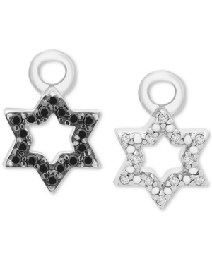 image of Diamond Star of David Rotating Earring Charms (1/10 ct. t.w.) in Sterling Silver