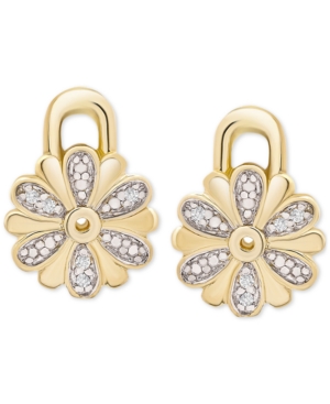 image of Diamond Accent Flower Earring Charms in 14k Gold