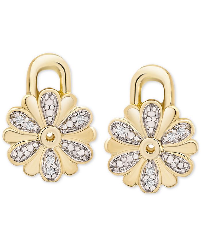 Macy's Diamond Accent Flower Earring Charms in 14k Gold Macy's