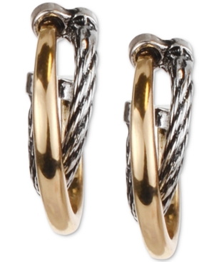 image of Charter Club Two-Tone Double-Row Hoop Earrings, Created for Macy-s