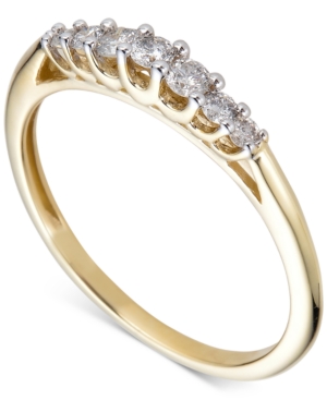image of Diamond 7-Stone Band (1/4 ct. t.w.) in 14k Gold