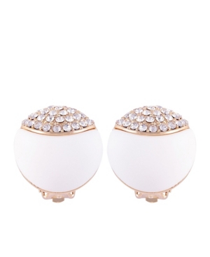 image of T Tahari Frosted Lucite Button Clip Earring