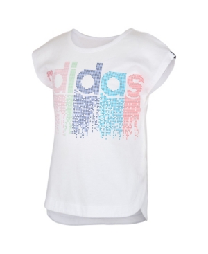 image of adidas Little Girls Short Sleeve Slit Tee