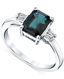 Sapphire (1-9/10 ct. t.w.) & Diamond (1/8 ct. t.w.) Ring in 14k White Gold