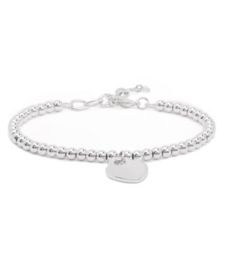Macy's - Fine Silver Plate Heart Charm Bracelet