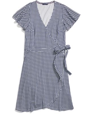 Tommy Hilfiger - Women's Printed Wrap Dress with Snap & Velcro&reg; Closure