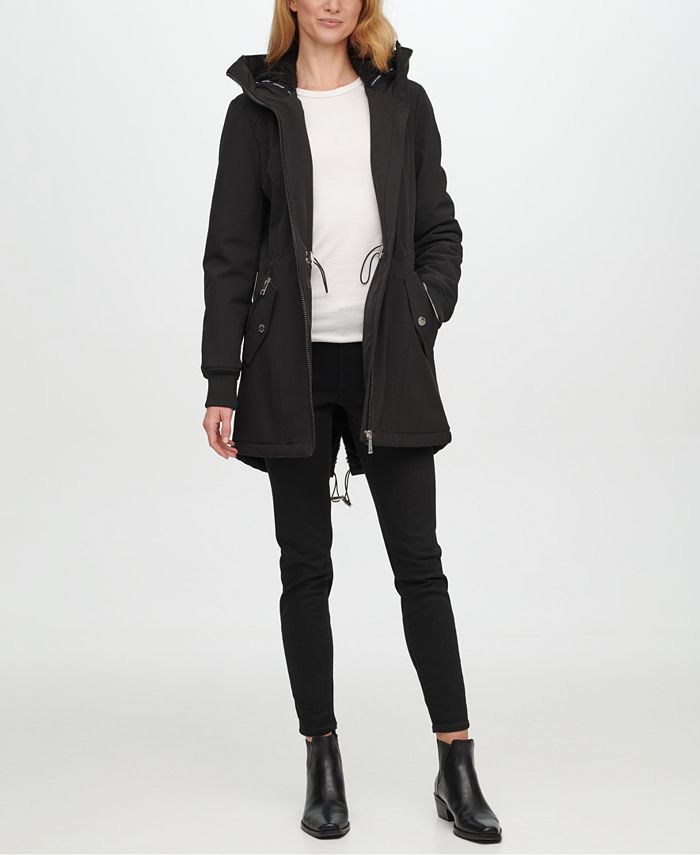 Calvin Klein Women's FleeceLined Hooded Raincoat & Reviews Coats