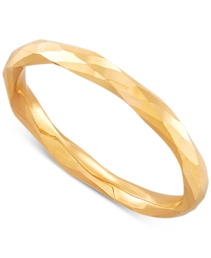 image of Polished Twist-Look Band in 10k Gold, Rose Gold & White Gold