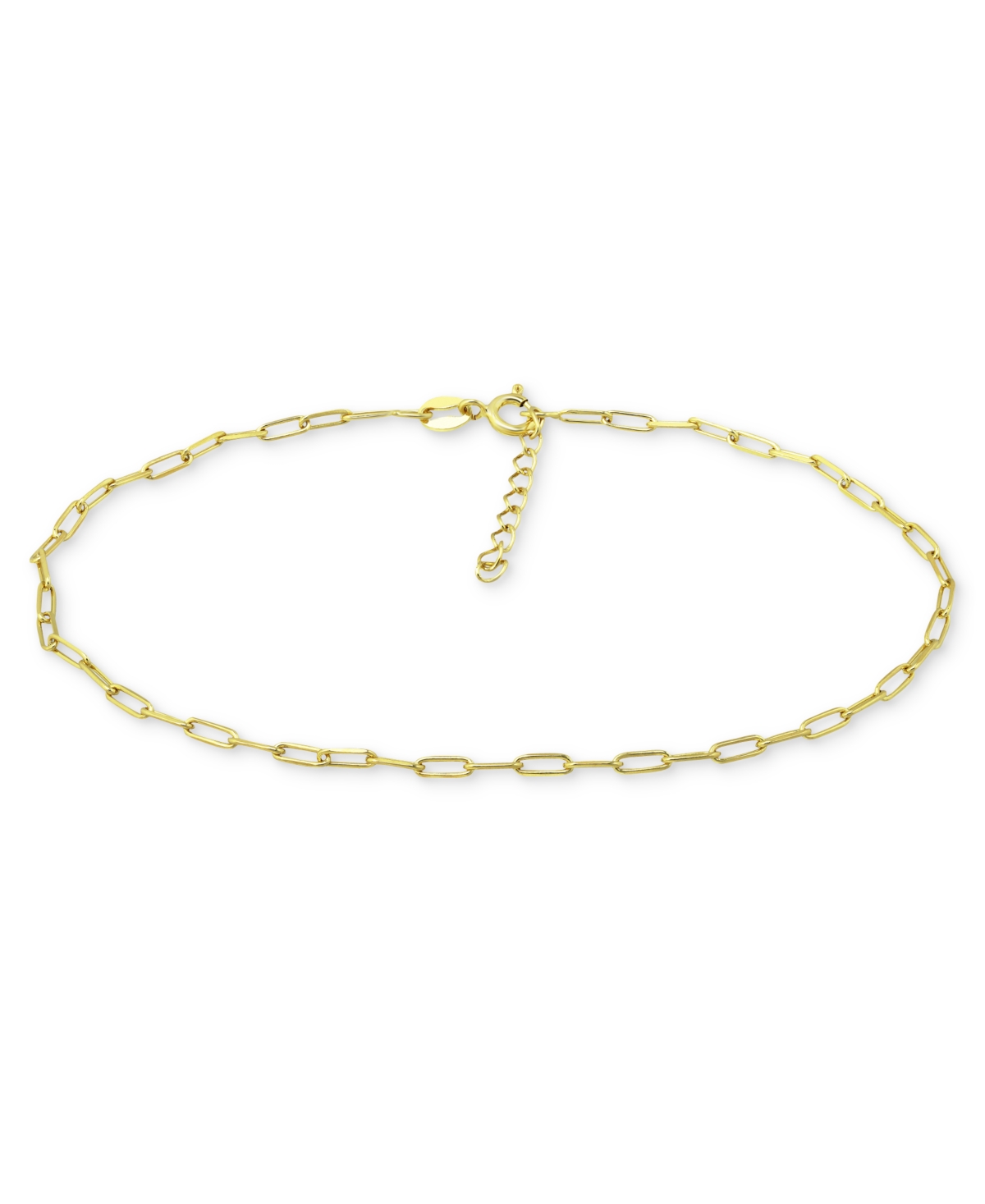 Giani Bernini Paperclip Link Ankle Bracelet in Sterling Silver and 18k Over Silver, Created for Macy's - Gold Over Silver