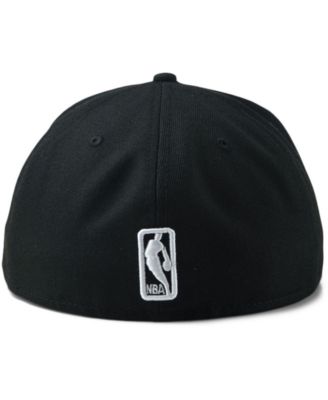 Men's Black Los Angeles Lakers Black White Logo 59Fifty Fitted Hat