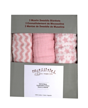 Tendertyme Baby Boys and Girls 3 Piece Swaddle Blankets