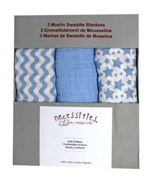 Tendertyme Baby Boys and Girls 3 Piece Swaddle Blankets
