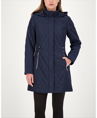 Jones New York Hooded Quilted Water-Resistant Coat & Reviews - Coats ...
