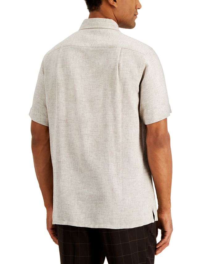 Tasso Elba Men's Gusico Pintuck Short Sleeve Shirt, Created for Macy's ...