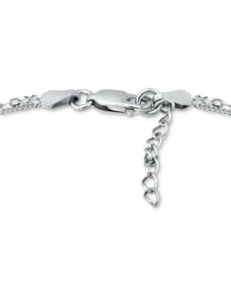 Double Chain Link Ankle Bracelet in Sterling Silver and 18k Over Silver, Created for Macy's
