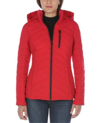 Nautica Hooded Stretch Packable Puffer 