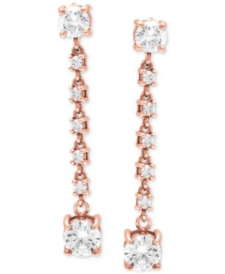 Cubic Zirconia Linear Drop Earrings, Created for Macy's
