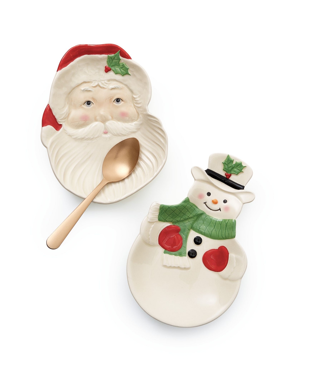 Lenox Hosting The Holidays Snowman Spoon Rest In Red  Green And Ivory