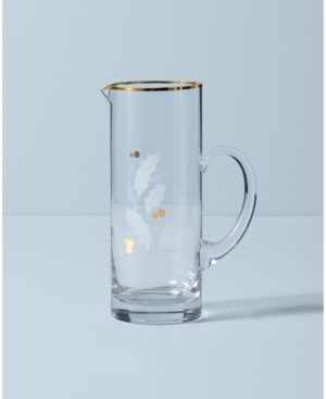 Lenox Holiday Gold Glass Beverage Pitcher In Clear And No Color