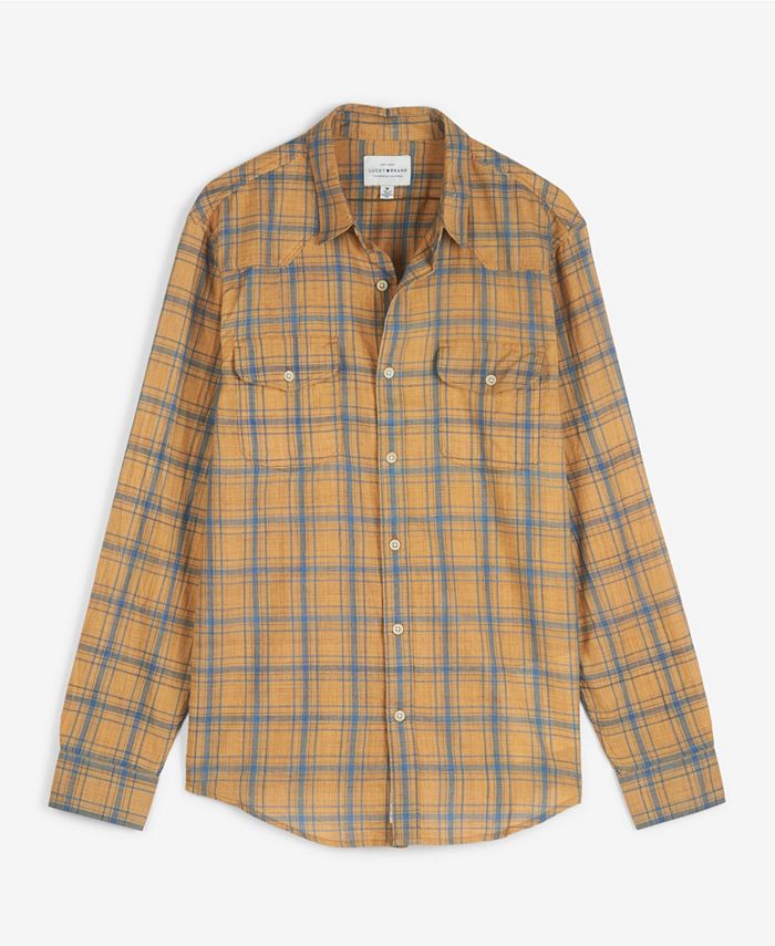 Lucky Brand Men's Poplin Humboldt Workwear Long Sleeve Shirt - Macy's