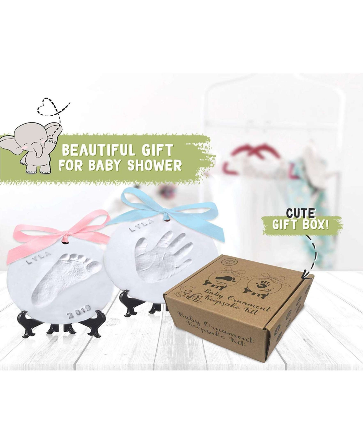 KeaBabies Cherish Baby Hand and Footprint Kit, Dog Paw Print Kit, Baby Handprint Ornament Kit for Newborn, Babies, Boys, Girls