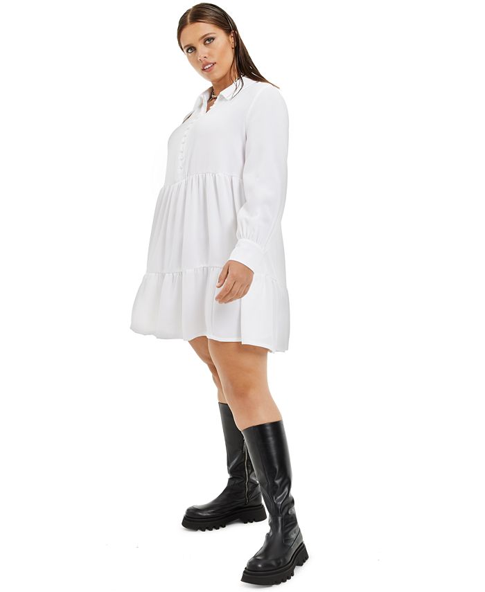 White babydoll sales dress plus size