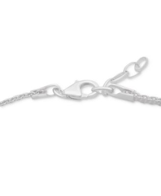 Macy's Cubic Zirconia Heart Mesh Link Bracelet in Sterling Silver
