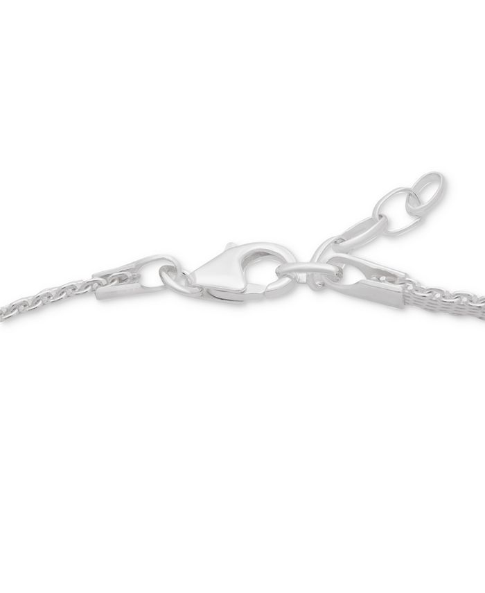 Macy's - Cubic Zirconia Heart Mesh Link Bracelet in Sterling Silver