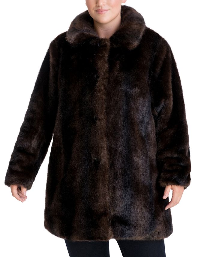 Anne klein faux fur coat new arrivals