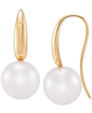 image of Cultured Freshwater Ming Pearl (13-14mm) Drop Earrings in 14k Gold