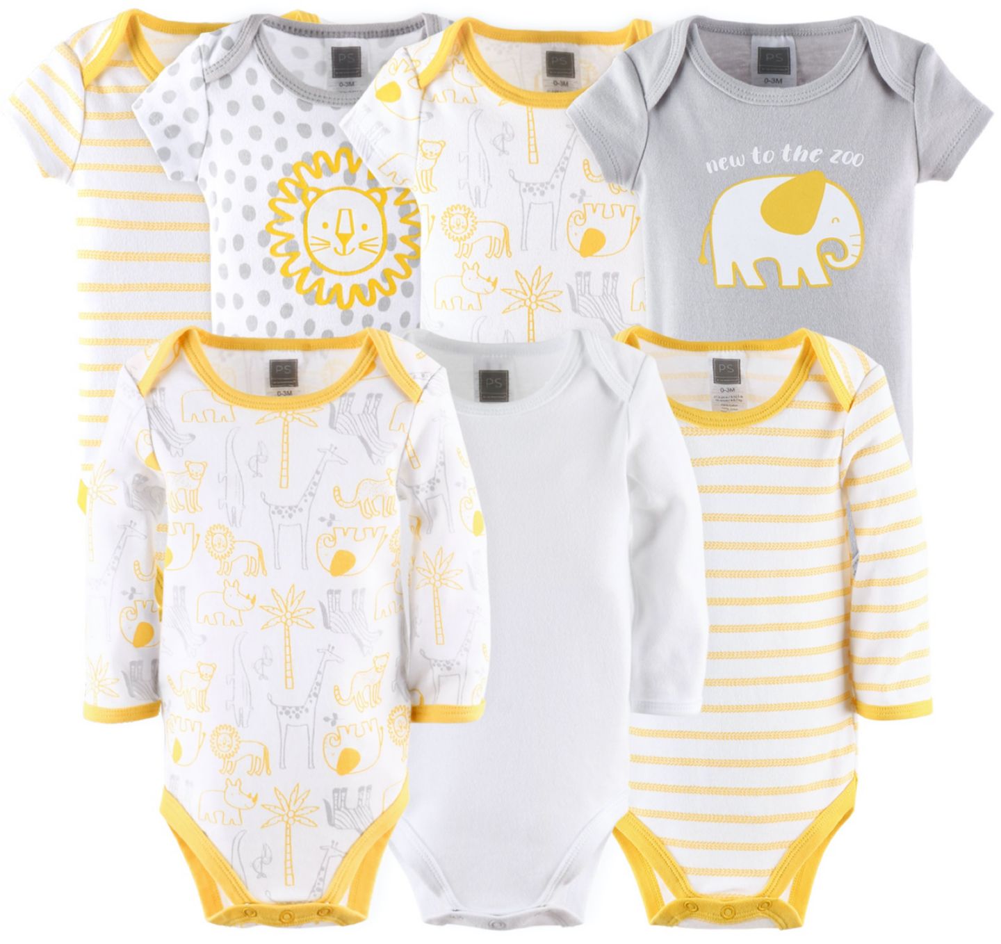 Комплекты The Peanutshell Layette Gift Set Girls, Yellow Safari, 23 Essential Pieces для мальчиков-малышей, цвет: Разноцветный — фото 2
