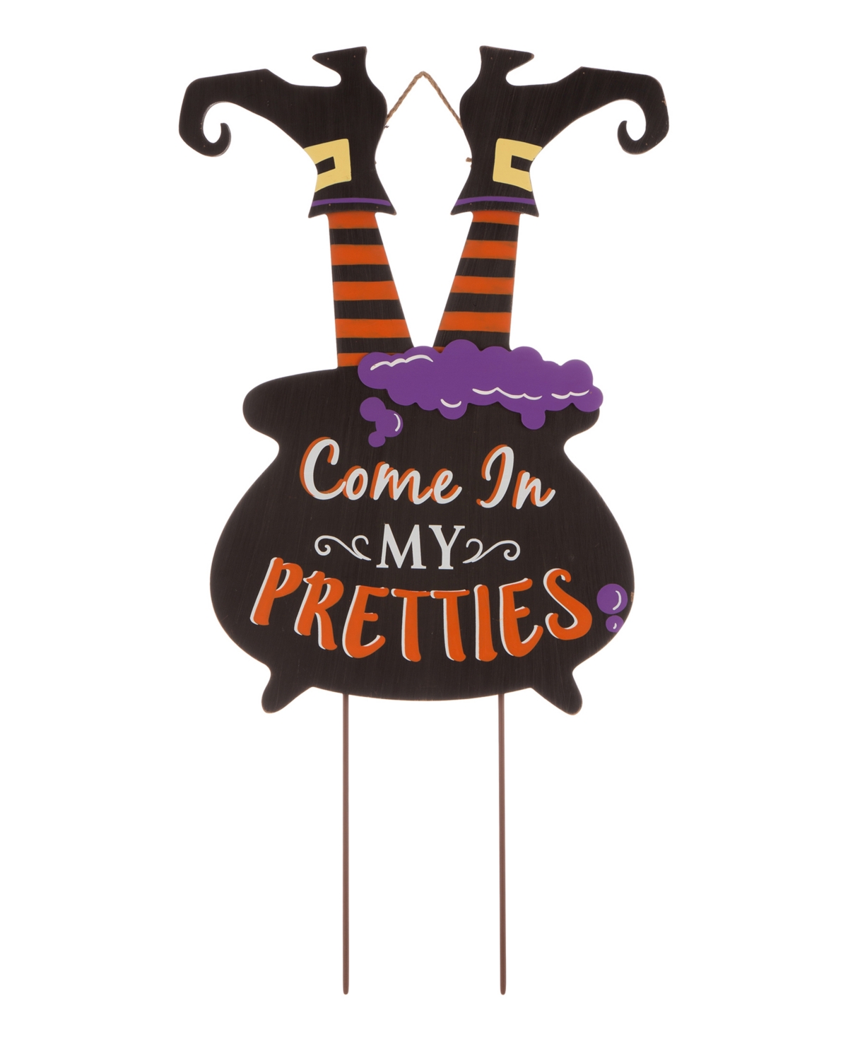 Glitzhome Halloween Wooden Witch Yard Stake Or Standing Decor Or Hanging Decor In Multi