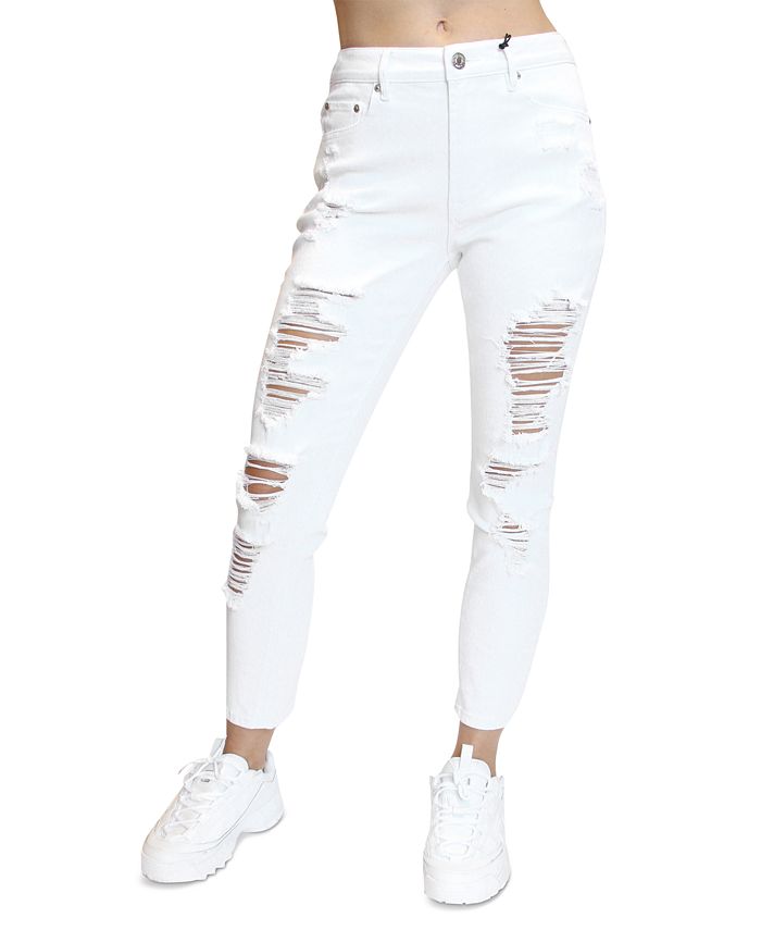 Almost Famous Juniors' Distressed Mom Jeans - Macy's