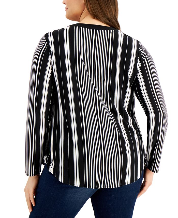 I.N.C. International Concepts Plus Size Zip-Pocket Top, Created for ...