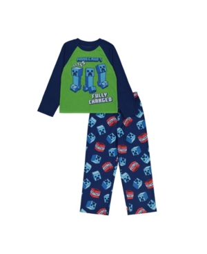 image of Ame Minecraft Little and Big Boys 2-Piece Pajama Set