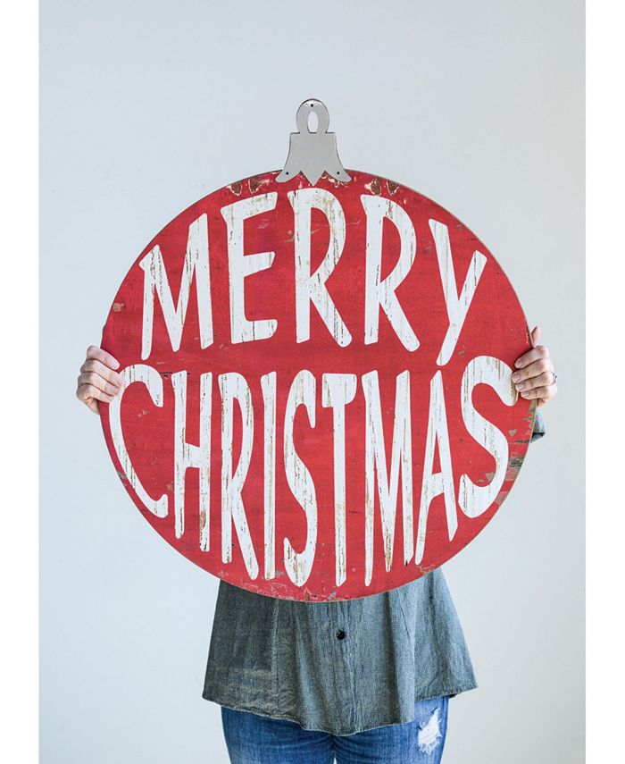 CREATIVE COOP INC 26" Ornament Shaped Wood Metal Wall Decor with