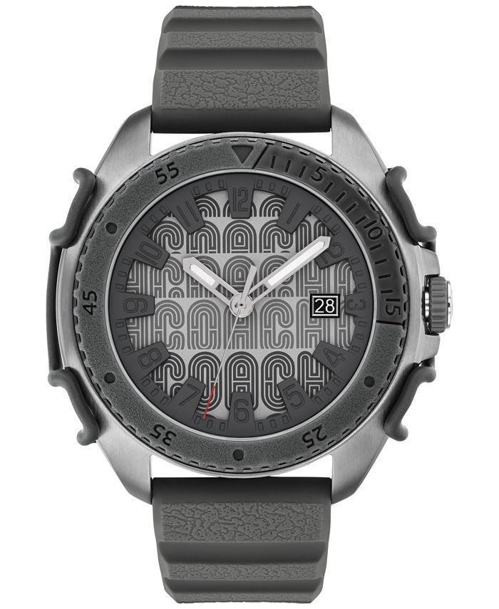 COACH Men s C001 Gray Silicone Strap Watch 45mm Macy s