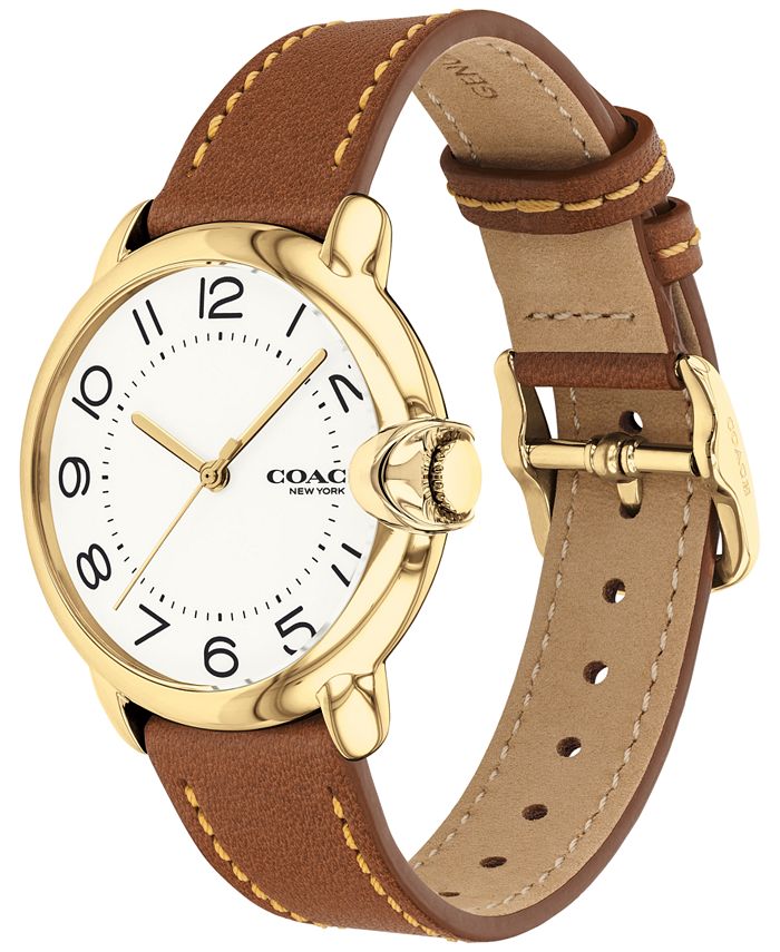 COACH - Women's Arden Saddle Leather Strap Watch 36mm