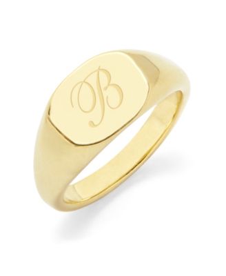 Reagan Initial Signet Gold-Plated Ring