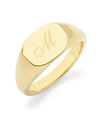 Reagan Initial Signet Gold-Plated Ring