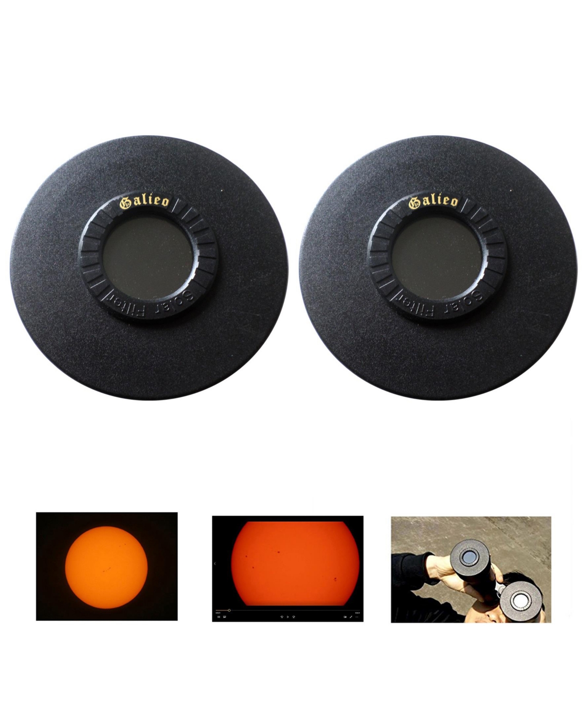 Galileo 2 Solar Filter Caps For 70mm Binoculars In Black