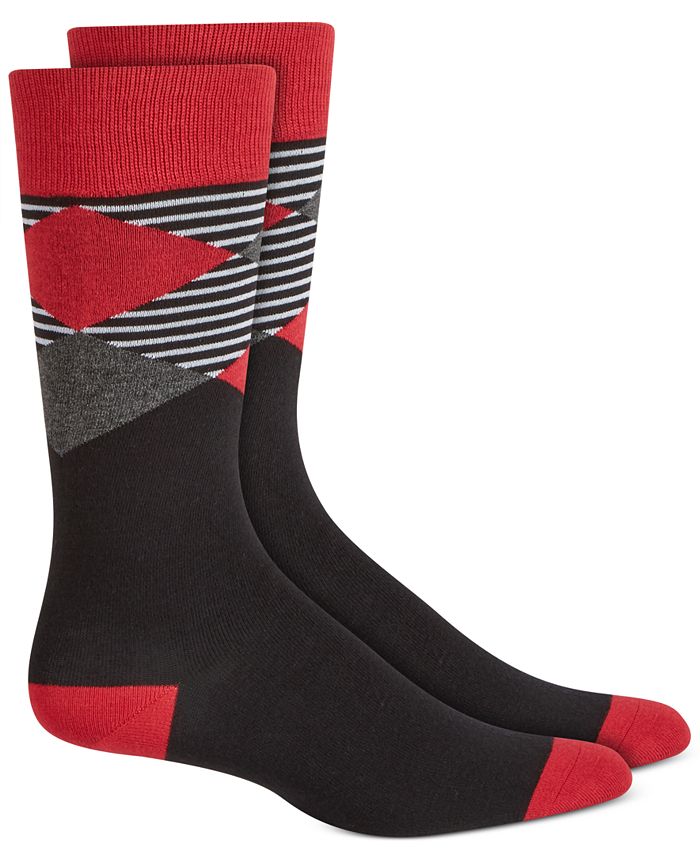 Alfani Men's Oversized Striped Argyle Socks, Created for Macy's - Macy's
